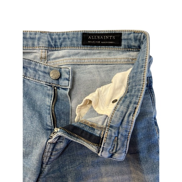 ALL SAINTS Jeans‎ Womens Size 28 White Mast Ankle Destroy Low Rise Frayed Hem - Picture 7 of 8